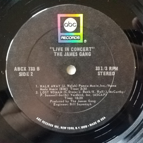 The James Gang* : Live In Concert (LP, Album, Pit)