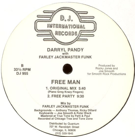 Darryl Pandy With Farley "Jackmaster" Funk : Free Man (12")