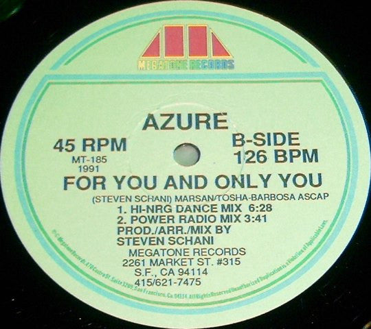 Azure (2) : For You And Only You (12")