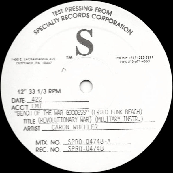 Caron Wheeler : Beach Of The War Goddess (12", Promo, TP)