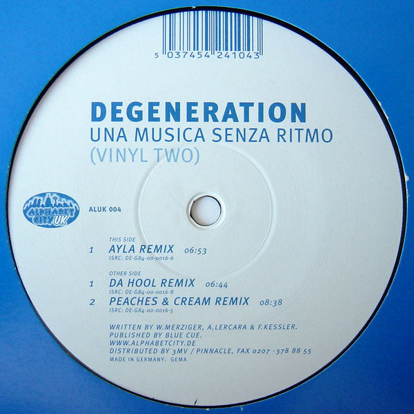 Degeneration : Una Musica Senza Ritmo (Vinyl Two) (12")