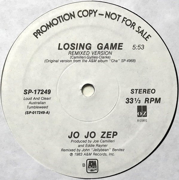 Jo Jo Zep : Losing Game (12", Promo, B -)