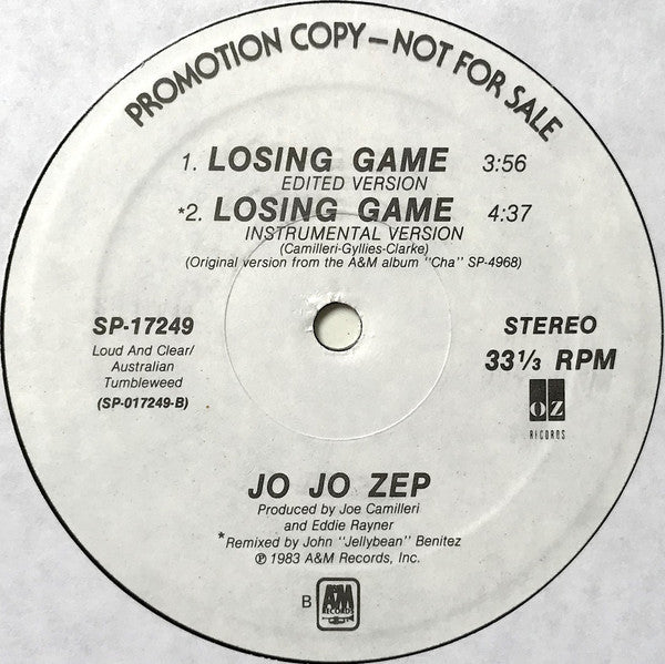 Jo Jo Zep : Losing Game (12", Promo, B -)