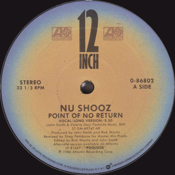 Nu Shooz : Point Of No Return (Extended Version) (12", All)