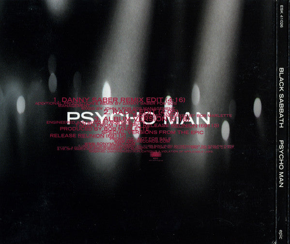 Black Sabbath : Psycho Man (CD, Single, Promo)