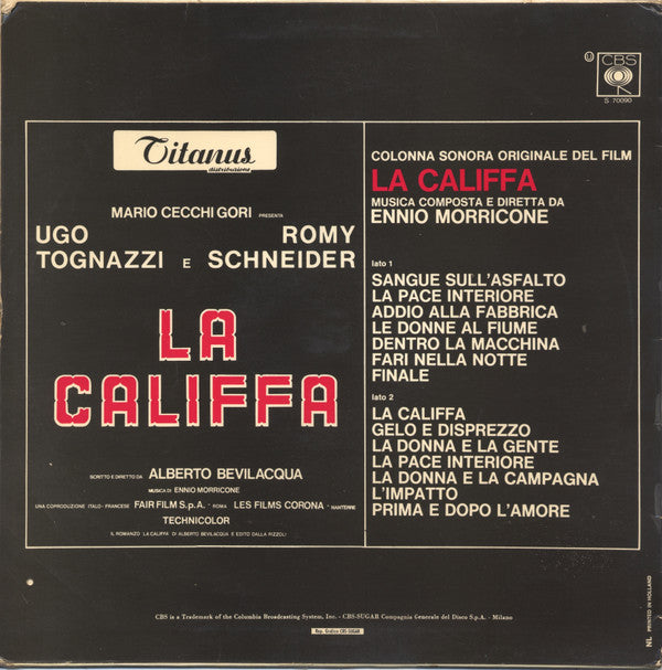 Ennio Morricone : La Califfa (Colonna Sonora Originale Del Film) (LP)