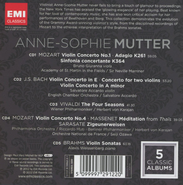 Anne-Sophie Mutter : 5 Classic Albums (5xCD + Box, Comp)