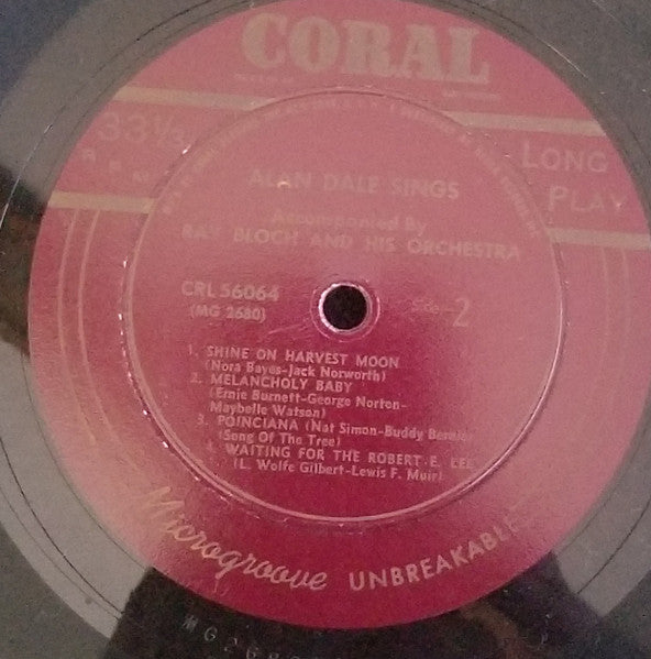 Alan Dale : Alan Dale Sings (10", Album)