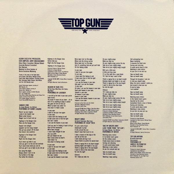 Various : Top Gun (Original Motion Picture Soundtrack) (LP, Album, RE, Red)