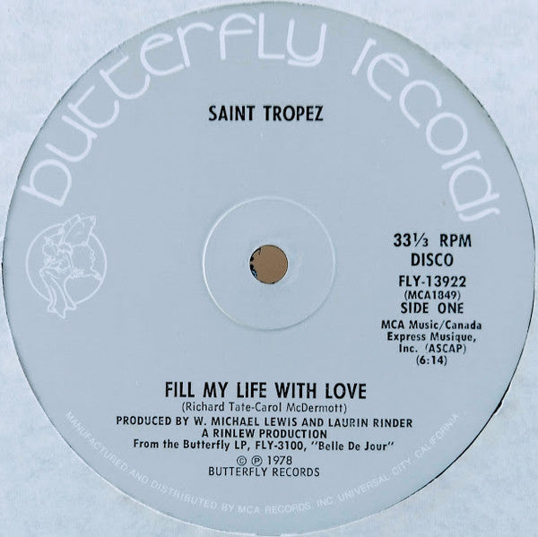 Saint Tropez : Fill My Life With Love / When You Are Gone (12")