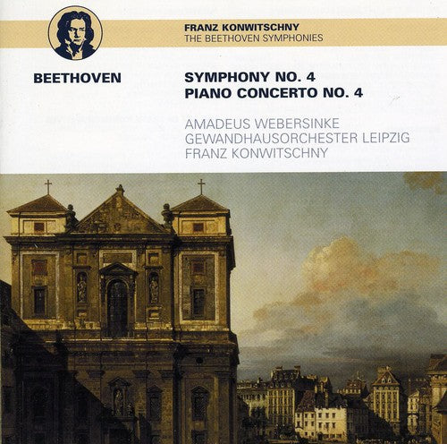 the album cover for L.V. Beethoven - Symphony No 4 & Piano Concerto No 4