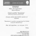 Orbital : The Altogether (CD, Advance, Album, Promo)