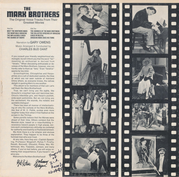 The Marx Brothers : The Original Voice Tracks From Their Greatest Movies (LP, Comp, Glo)