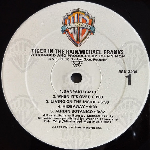 Michael Franks : Tiger In The Rain (LP, Album, RP, Win)