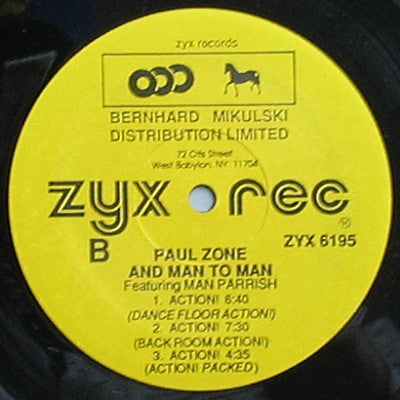 Paul Zone And Man To Man* Featuring Man Parrish : Male Stripper / Action! (12", Single)