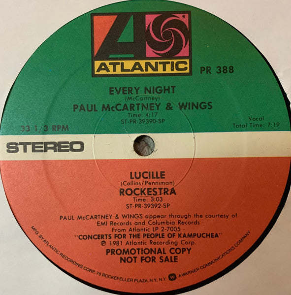 Various : Concerts For The People Of Kampuchea (LP, Promo)