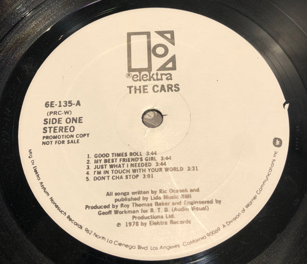 The Cars : The Cars (LP, Album, Promo, PRC)