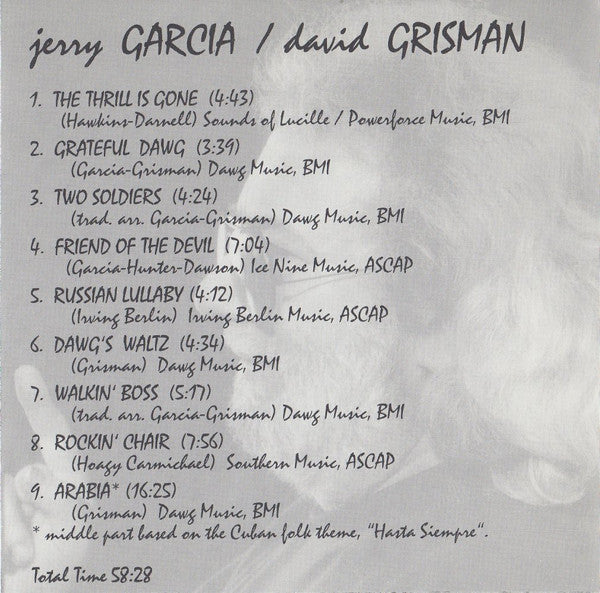 Jerry Garcia / David Grisman : Jerry Garcia / David Grisman (CD, Album)