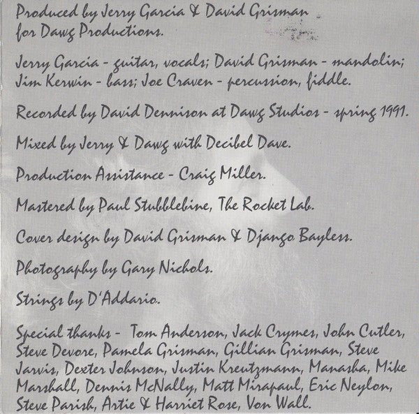 Jerry Garcia / David Grisman : Jerry Garcia / David Grisman (CD, Album)
