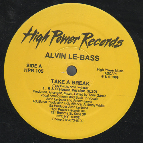 Alvin Le-Bass* : Take A Break (12")