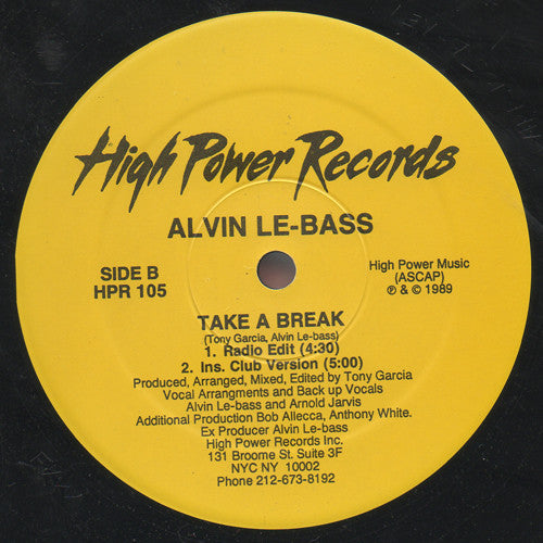Alvin Le-Bass* : Take A Break (12")