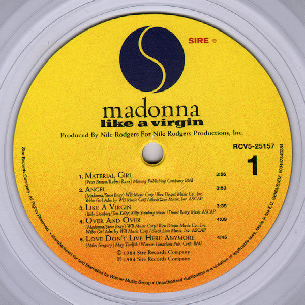 Madonna : Like A Virgin (LP, Album, Ltd, RE, Cle)