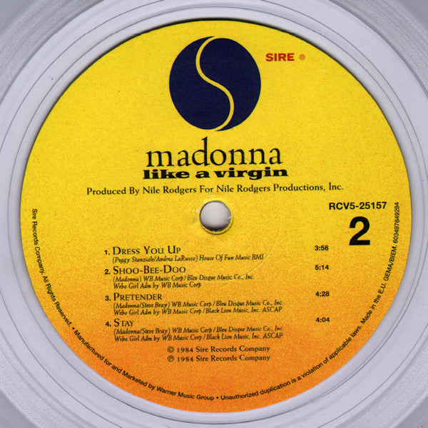 Madonna : Like A Virgin (LP, Album, Ltd, RE, Cle)
