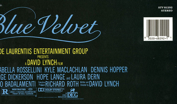 Angelo Badalamenti : Blue Velvet (Original Motion Picture Soundtrack) (LP, Album)