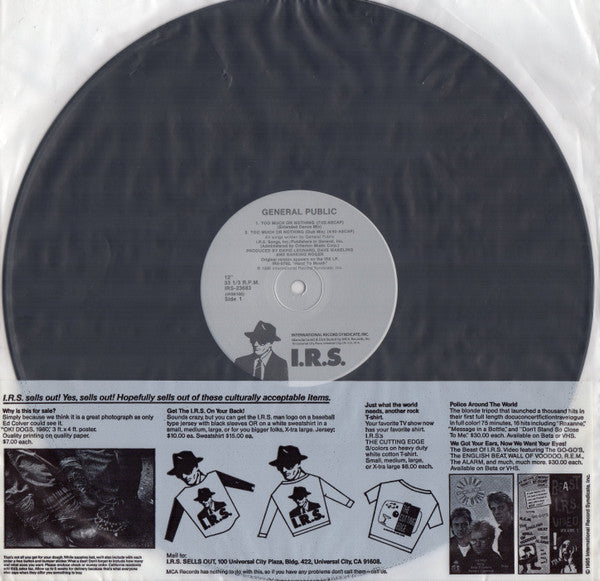 General Public : Too Much Or Nothing (Extended Mix) (12", Pin)