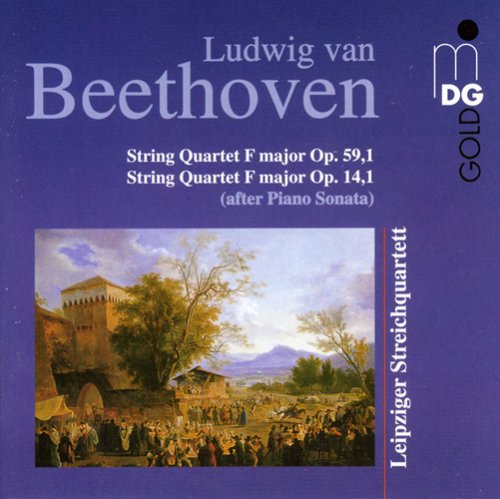 the album cover for L.V. Beethoven - String Quartets Op 59 1 & F Major