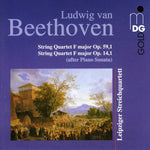 the album cover for L.V. Beethoven - String Quartets Op 59 1 & F Major