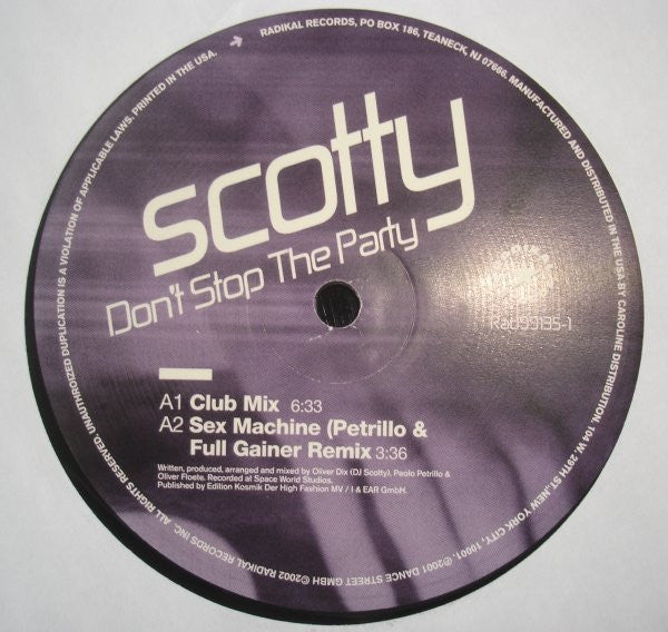 Scotty : Don't Stop The Party (12")