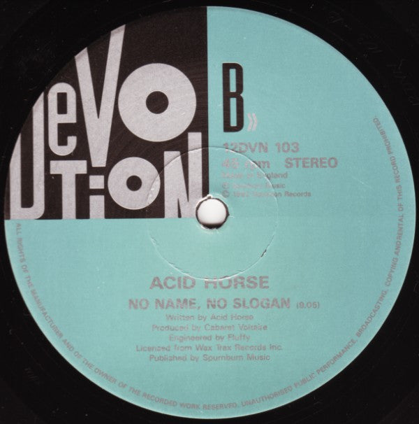 Acid Horse : No Name, No Slogan (12", Single, RE)