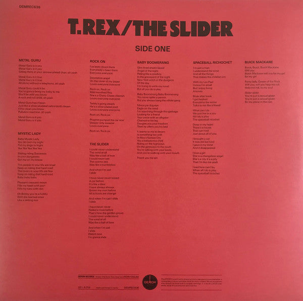 T. Rex : The Slider (LP, Album, RE, RM, Cle)