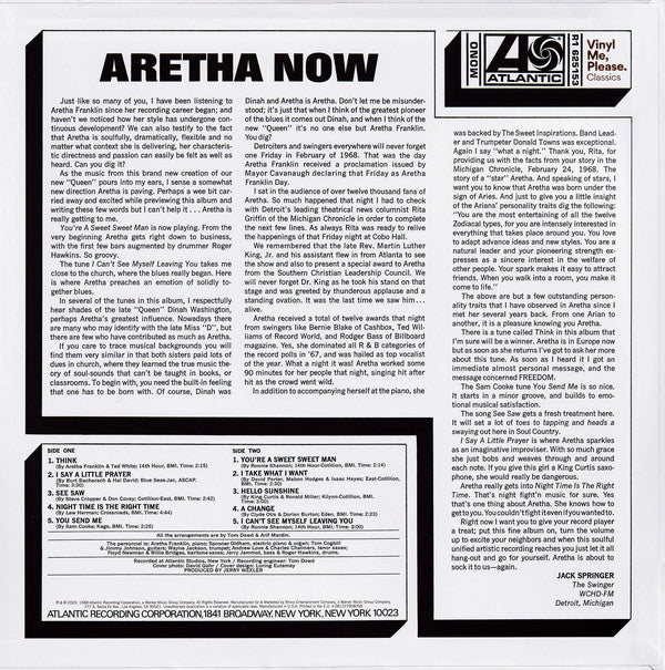 Aretha Franklin : Aretha Now (LP, Album, Mono, Club, RE, RM, 180)