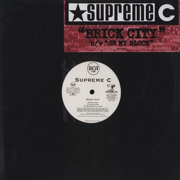 Supreme C : Brick City / On My Block (12", Promo)