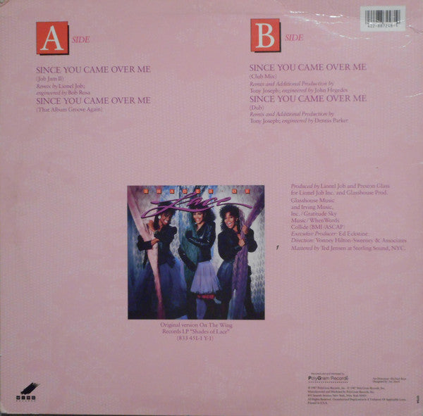 Shades Of Lace : Since You Came Over Me (12", Promo)