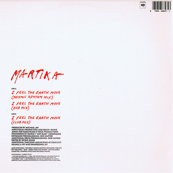Martika : I Feel The Earth Move (12")