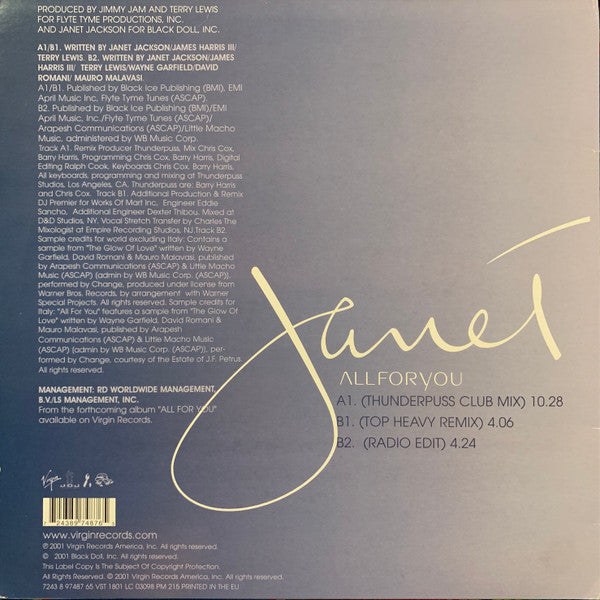 Janet Jackson : All For You (12", Gre)