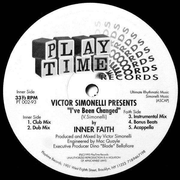 Victor Simonelli Presents Inner Faith : I've Been Changed (12")