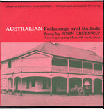 the album cover for John Greenway - Australian Folksongs and Ballads