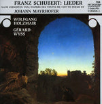 the album cover for F. SCHUBERT - Lieder Set to Poems By Johann Mayrhofer