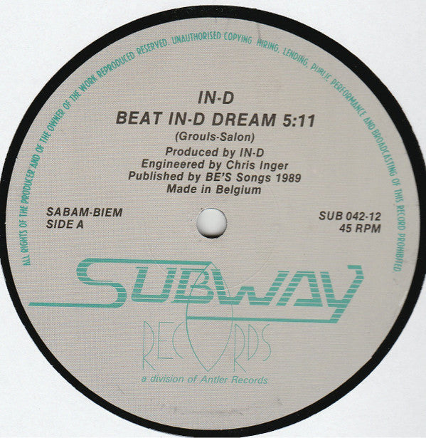 In-D : Beat In-D Dream (12")