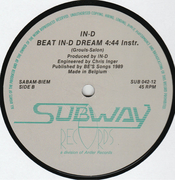 In-D : Beat In-D Dream (12")