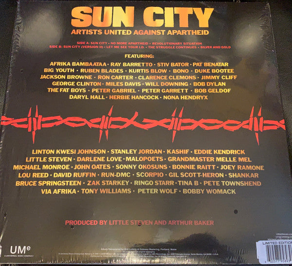 Artists United Against Apartheid : Sun City (LP, Album, Ltd, RE, RM, Red)