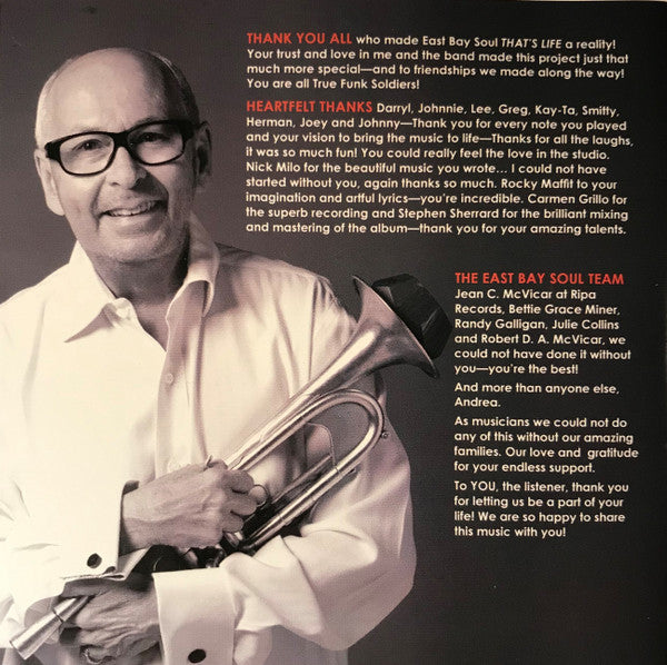 Greg Adams East Bay Soul* : That's Life (CD, Album)