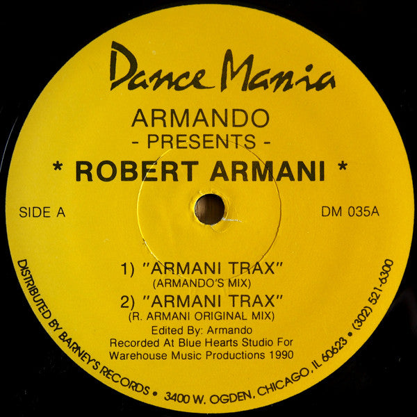 Armando Presents Robert Armani : Armani Trax (12")