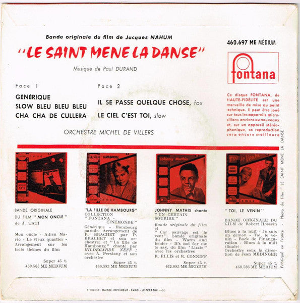 Paul Durand / Michel De Villers Et Son Orchestre : Le Saint Mène la Danse (7", EP)