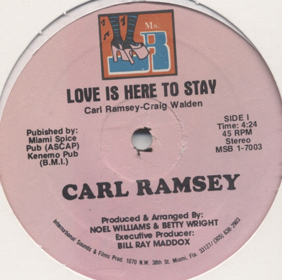 Carl Ramsey : Love Is Here To Stay (12", Single)