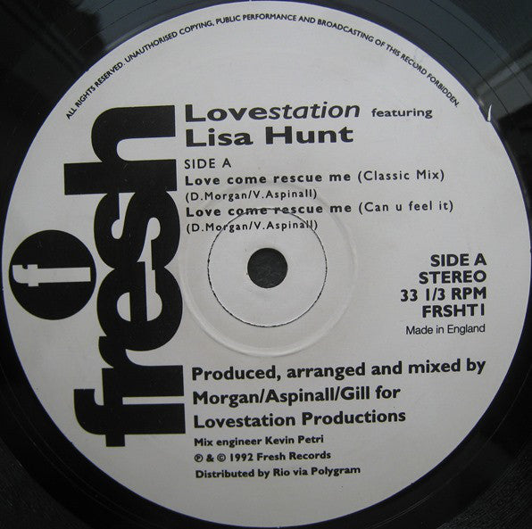 Lovestation Featuring Lisa Hunt : Love Come Rescue Me (12")
